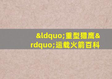 “重型猎鹰”运载火箭百科