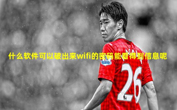 什么软件可以破出来wifi的密码能看得到信息呢