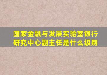国家金融与发展实验室银行研究中心副主任是什么级别