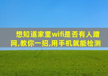 想知道家里wifi是否有人蹭网,教你一招,用手机就能检测
