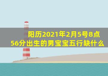 阳历2021年2月5号8点56分出生的男宝宝五行缺什么