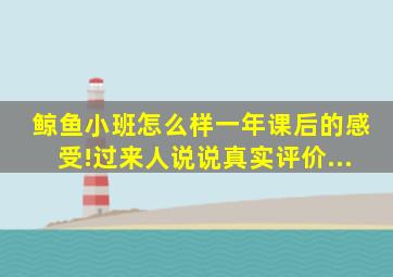 鲸鱼小班怎么样一年课后的感受!过来人说说真实评价...